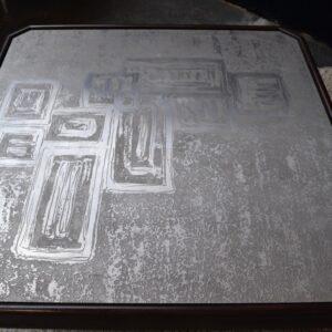 Table basse Scandinave en aluminium des années 1970/80