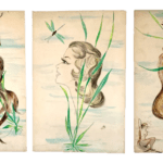 aquarelles vintage année 50 de Jeunes Femmes