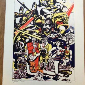 Lithographie Unique signée de Gudmundur ERRO - Hommage à Fernand Léger