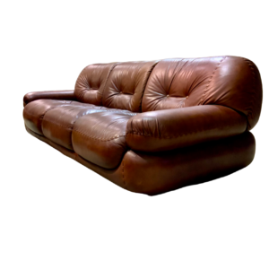 Canapé En Cuir Italien année 1970 Modèle Sapporo Pour Mobil Girgi