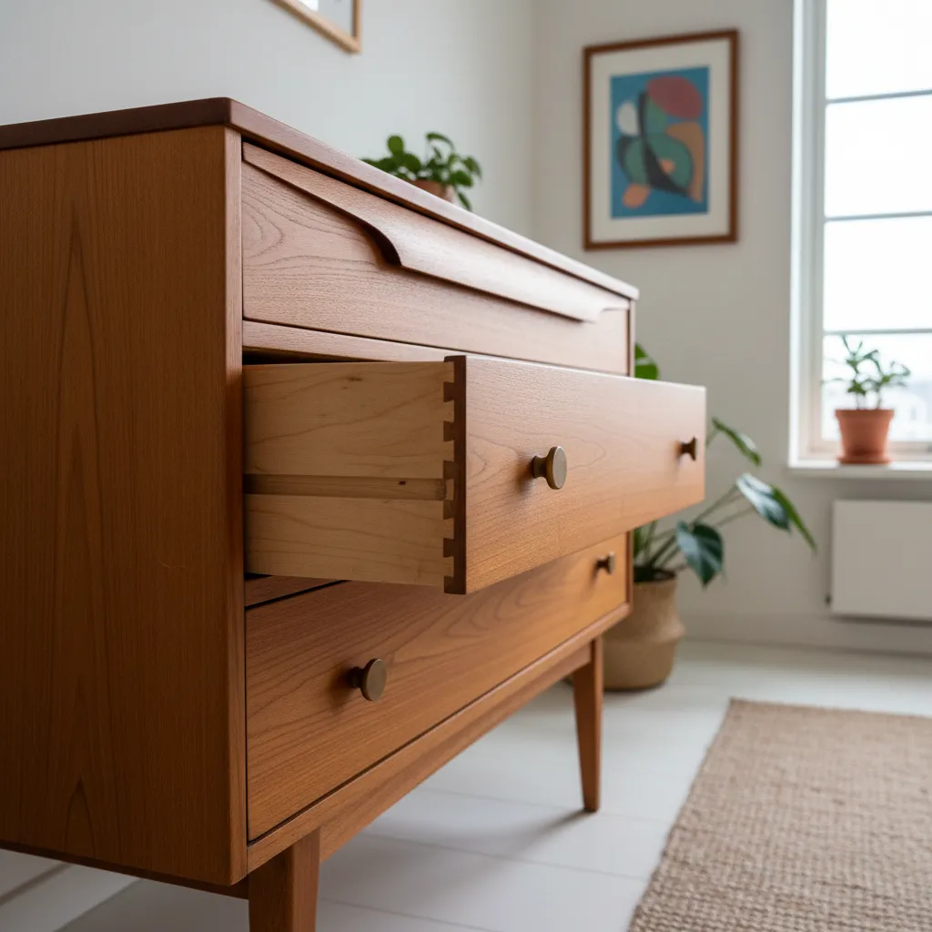 Meuble scandinave ancien authentique sans estampille - identification par la qualité des matériaux et assemblages
