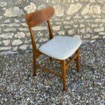 Chaise danoise vintage en teck et hêtre massif design scandinave 1960