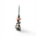 Lampe à pétrole Art Nouveau en bronze de Vienne représentant un héron et décor floral naturaliste