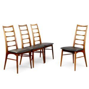 Série de 4 chaises de salle à manger danoises en palissandre massif conçues par Niels Kofoed dans les années 1960