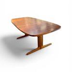 Grande table ovale en palissandre vintage d'inspiration danoise années 1960 extensible avec piètement central