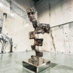 Sculpture buste d homme en metal piece unique en fonte d aluminium par Stephane Lemeur