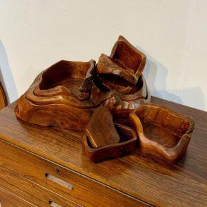 culpture vide-poches en ronce de bois de loupe design italien annees 1970 piece unique